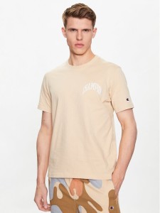 Champion T-Shirt 218521 Beżowy Regular Fit