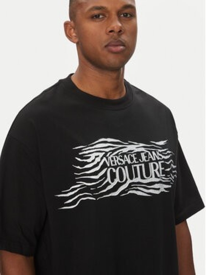 Versace Jeans Couture T-Shirt 78GAH6L1 Czarny Regular Fit