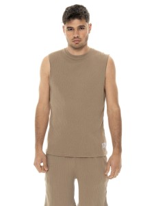 Koszulka męska Leone 1947 Apparel bez rękawów prążkowany materiał