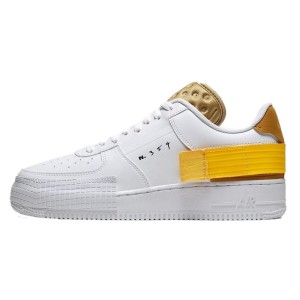 Buty do chodzenia dla dorosłych Air Force 1 Drop Type White Gold Yellow