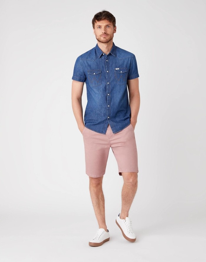 KOSZULA MĘSKA WRANGLER SS WESTERN SHIRT MID SUMMER W5J05K30P 112130147