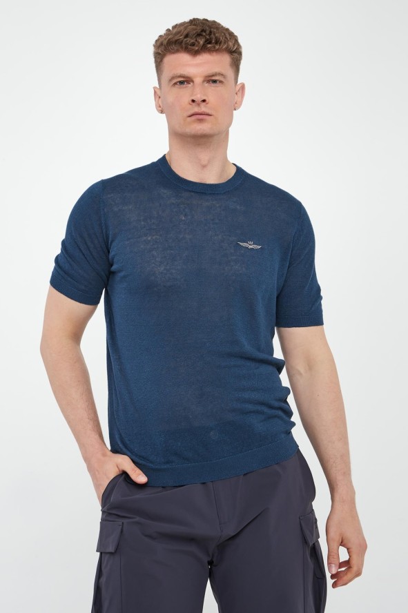 T-shirt męski lniany AERONAUTICA MILITARE
