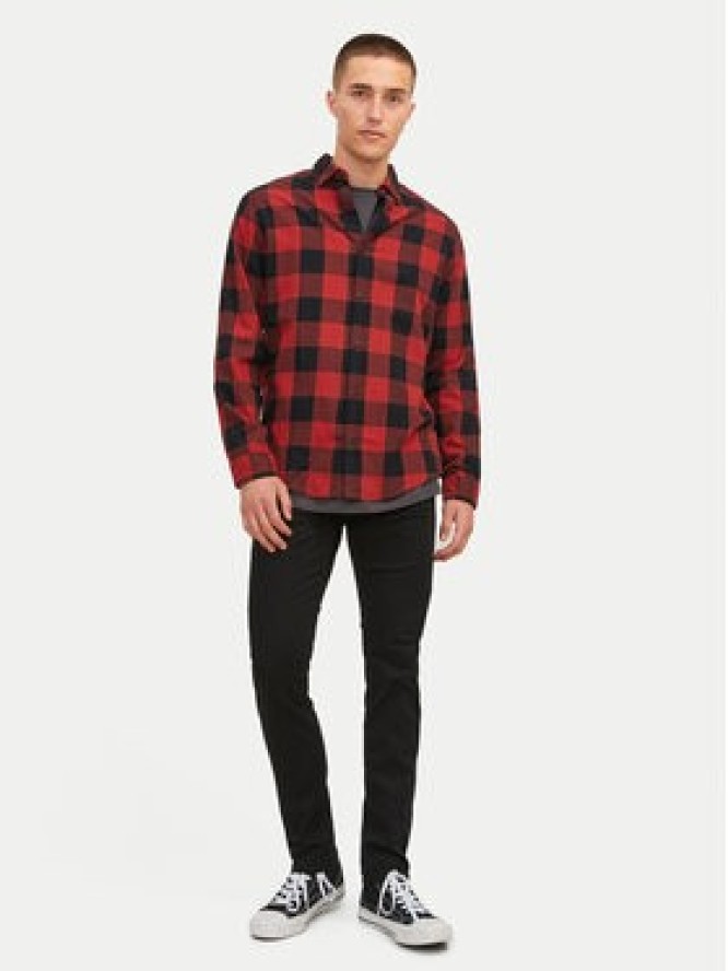 Jack & Jones Koszula Gingham 12181602 Czerwony Slim Fit