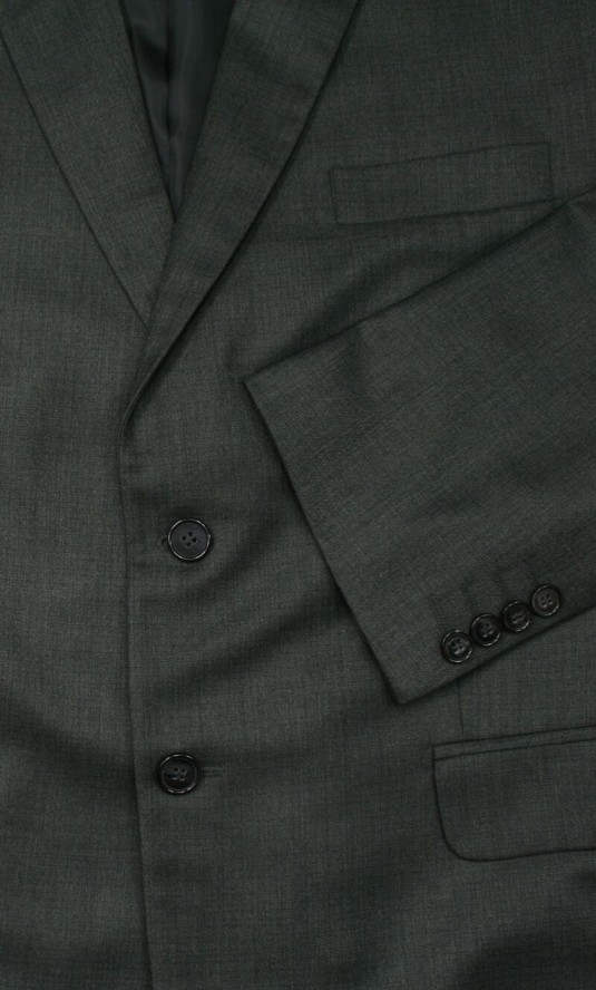 Garnitur Dwuczęściowy Popielaty Elegancki, Zapinany na Dwa Guziki, Spodnie w Kant -CASINO