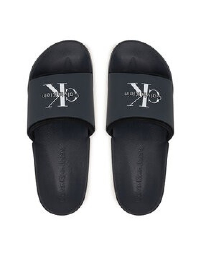 Calvin Klein Klapki Ess Slide Rubber Neoprene HM0HM02229 Granatowy