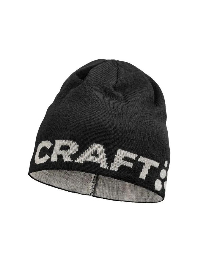 craft czapka Adv Nordic Training Merino Logo z wełny i akrylu – Black-Ghost