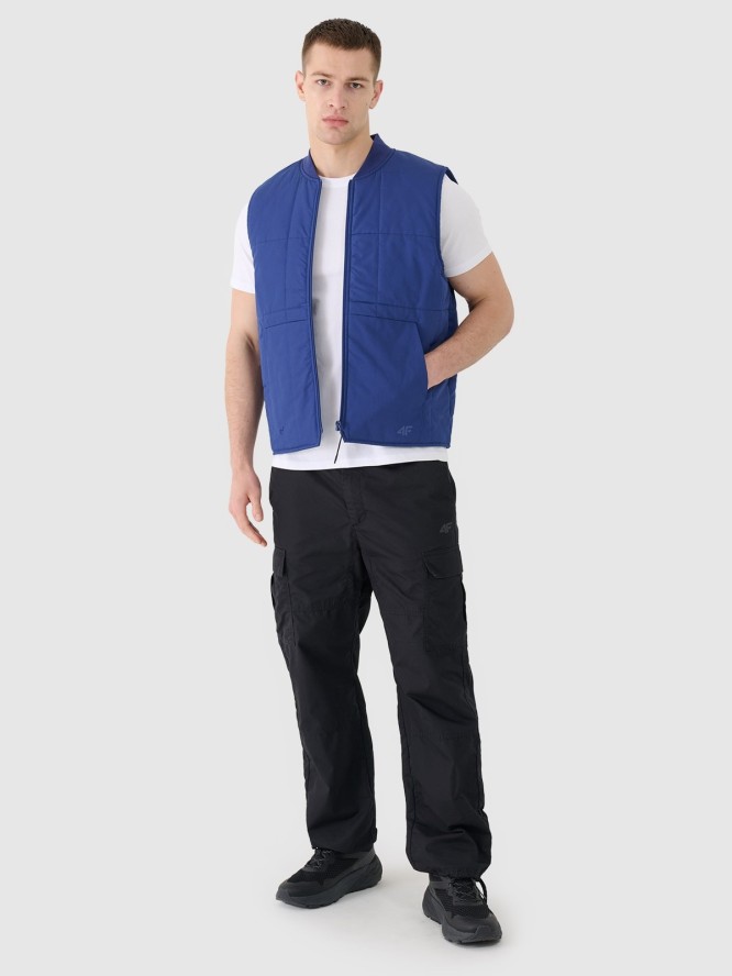 4F T-shirt regular gładki męski - biały XXL