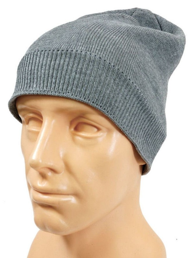 Popielata Męska Jesienno-Zimowa Czapka, Ciepła, Uniwersalny Rozmiar, z Kożuchem