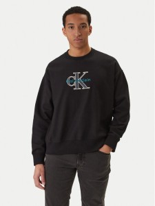Calvin Klein Jeans Bluza Premium Monologo LV04RE200G Czarny Regular Fit