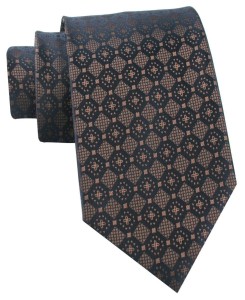 Krawat Męski - Chattier - Odcienie Brązowego, Duże Groszki