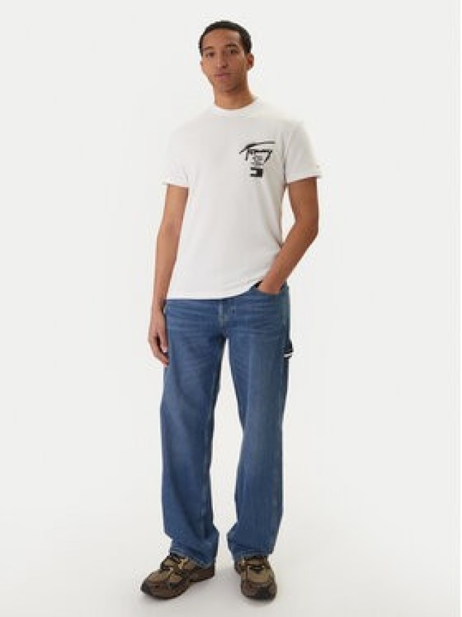 Tommy Jeans T-Shirt DM0DM22553 Biały Regular Fit