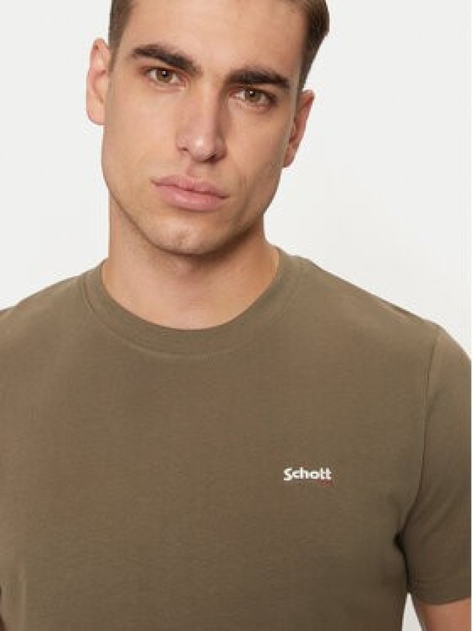 Schott NYC T-Shirt TSCLAWS1 Khaki Regular Fit