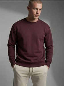 Bluza crewneck basic - bordowy