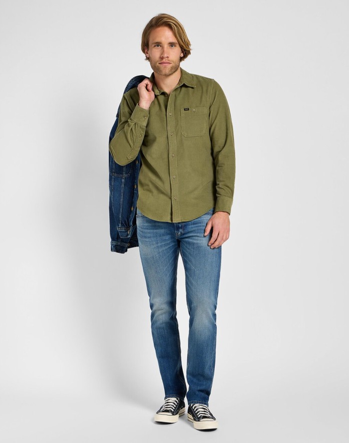 LEE MĘSKIE SPODNIE JEANSOWE DAREN ZIP FLY RISING TIDE 112355866 L707008606