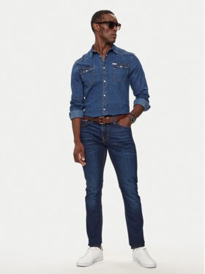 Guess Koszula jeansowa M4YH02 D3PF6 Granatowy Classic Fit