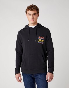 MĘSKA BLUZA WRANGLER HOODIE FADED BLACK W6E6IOXV6 112130731