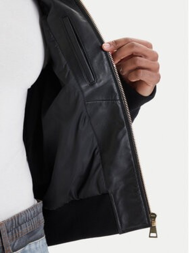 Versace Jeans Couture Kurtka skórzana 80GAVP06 CPPS3 Czarny Regular Fit