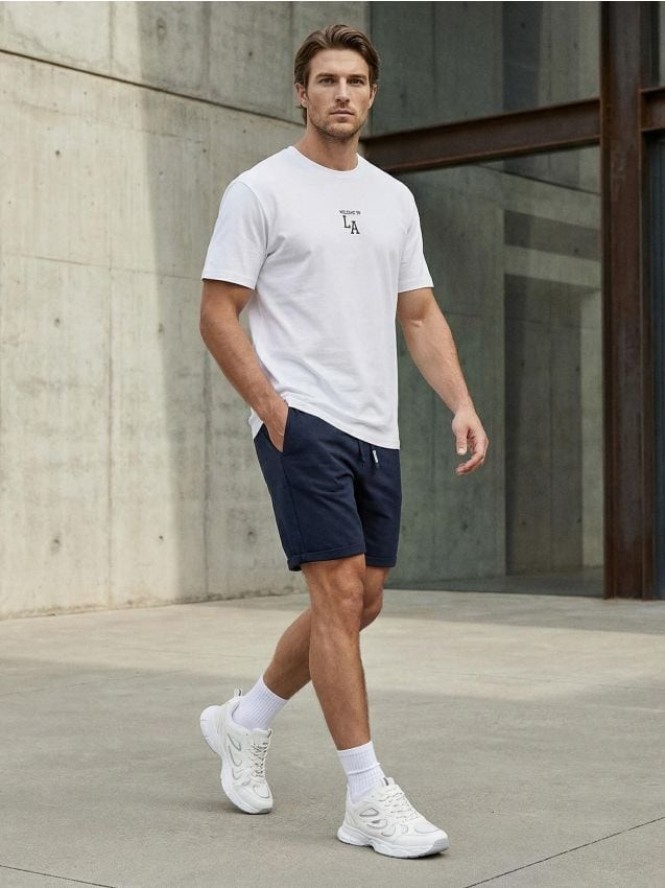 Szorty slim basic - granatowy
