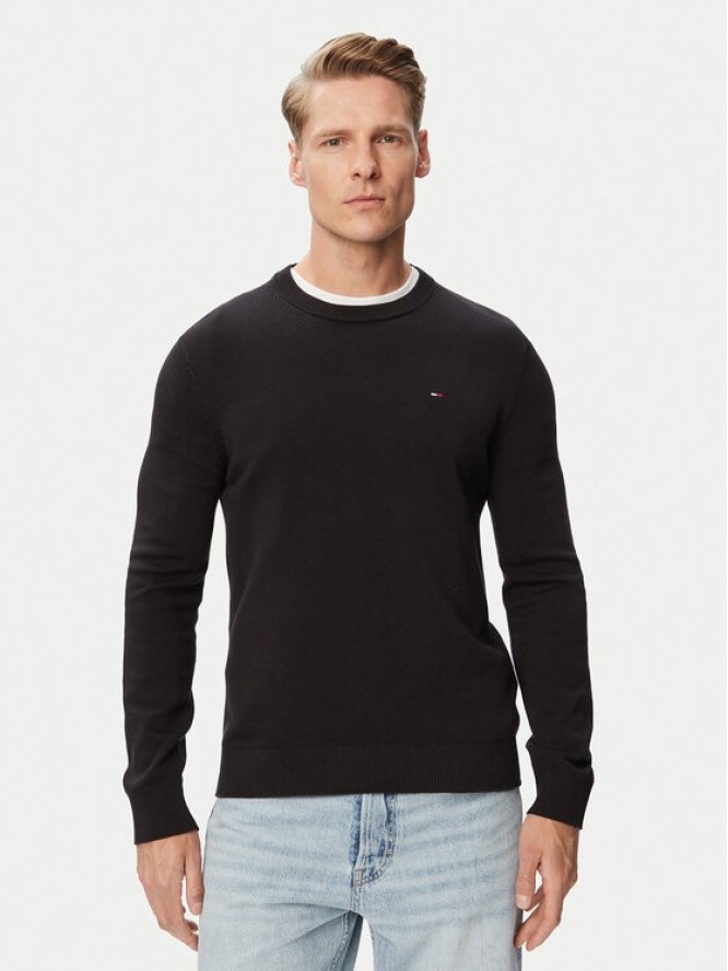 Tommy Jeans Sweter Essential DM0DM22853 Czarny Slim Fit