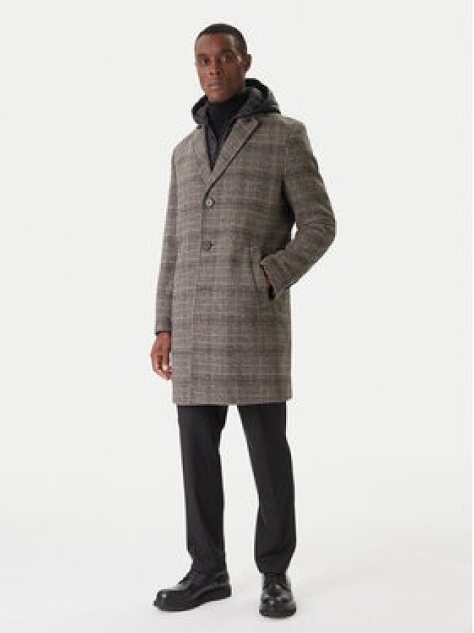 KARL LAGERFELD Płaszcz wełniany 455733 554755 Szary Regular Fit