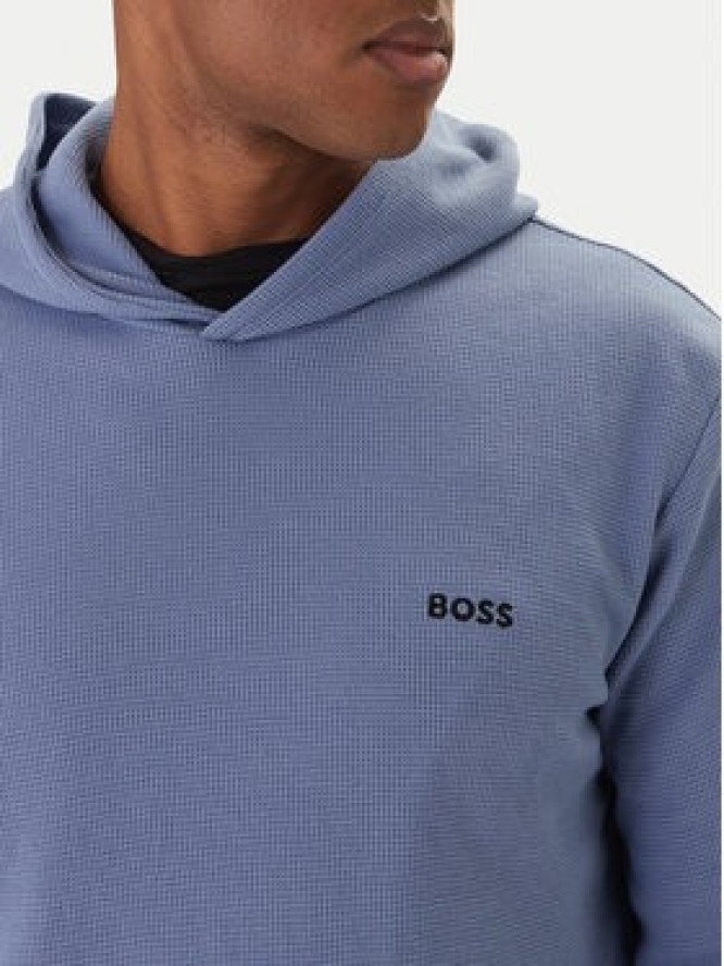 BOSS Bluza Waffle 50535885 Błękitny Regular Fit