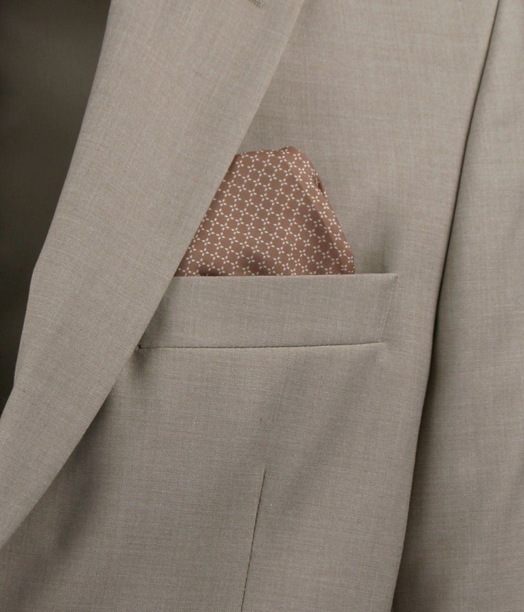 Taliowany Garnitur (Slim) - MEN'SFIELD - Beżowy