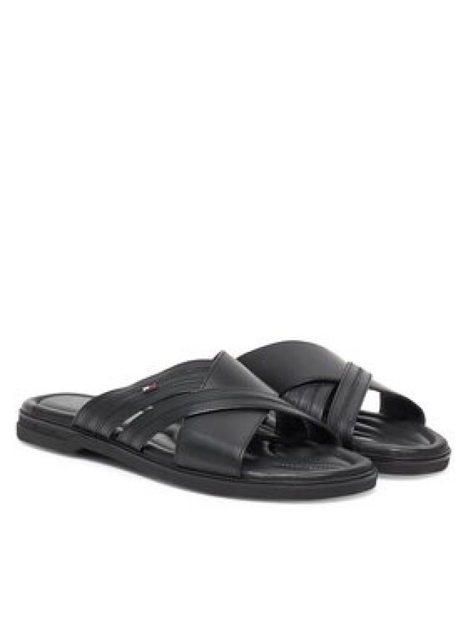 Tommy Hilfiger Klapki Premium Hilfiger Cc Lth Sandal FM0FM05504 Czarny