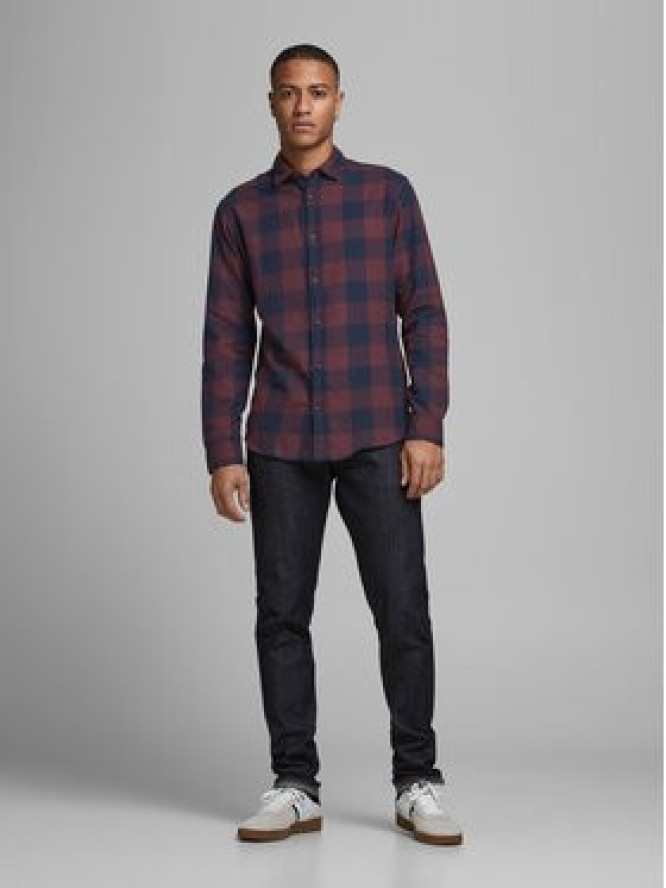 Jack & Jones Koszula 12181602 Granatowy Slim Fit