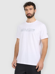 4F T-shirt regular z nadrukiem męski - biały M