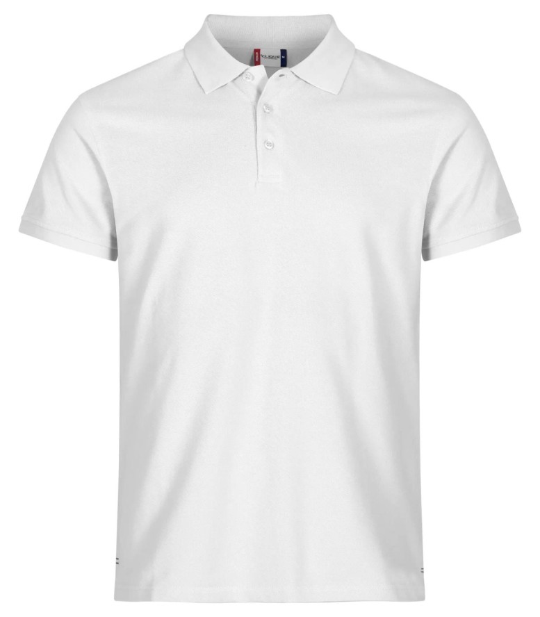 clique Heavy Premium Polo z czesanego bawełnianego materiału – white