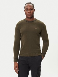 Aeronautica Militare Sweter 252MA1608UL00924 Zielony Regular Fit