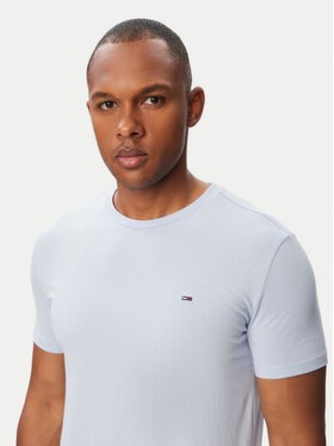 Tommy Jeans T-Shirt Jaspe DM0DM20363 Niebieski jasny Slim Fit