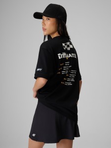 4F T-shirt loose z nadrukiem uniseks 4F x Drift Masters - czarny S