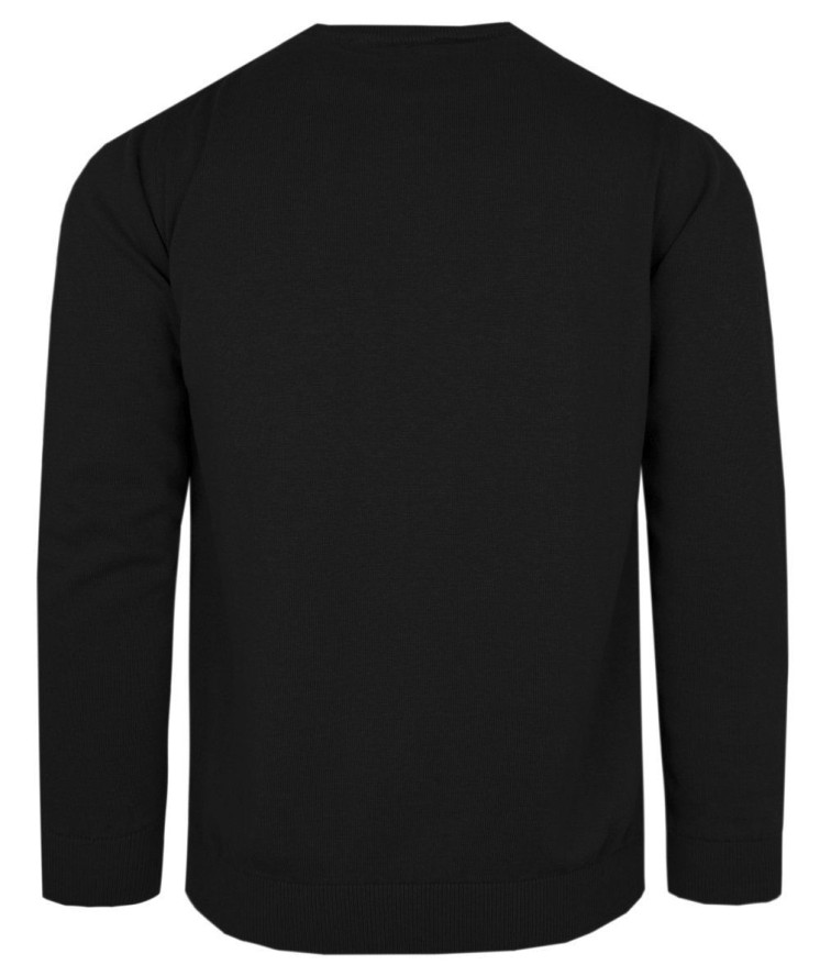 Klasyczny Sweter Męski - Rigon - Bawełna - Czarny
