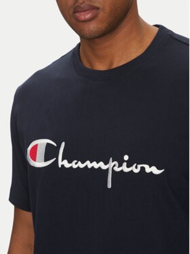 Champion T-Shirt 221621 Granatowy Standard Fit