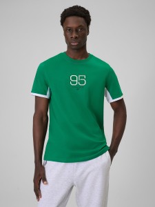 4F T-shirt regular z nadrukiem męski - zielony S