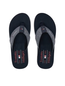Tommy Hilfiger Japonki Chambray Beach Sandal FM0FM05570 Granatowy