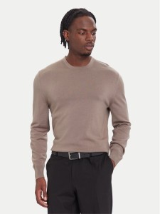 Calvin Klein Sweter LV04LB305G Beżowy Regular Fit