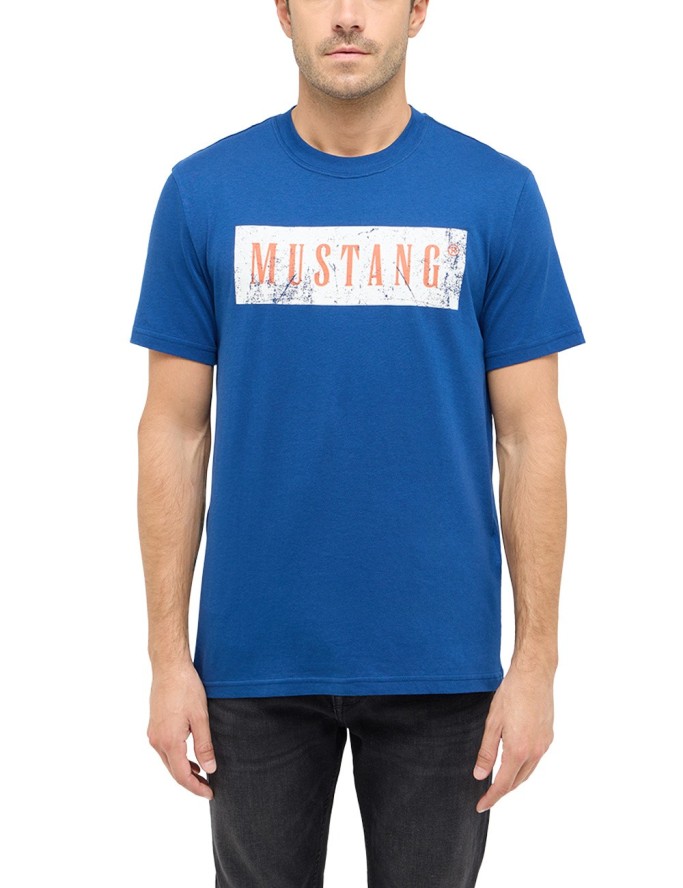 Męski T-Shirt Mustang Style Austin Navy Peony 1016274 5445