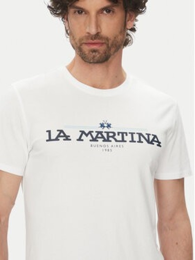 La Martina T-Shirt Aguer MAR304 JS206 Biały Regular Fit
