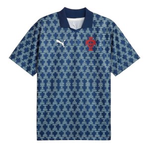Koszulka piłkarska Portugal FTBLNRGY+ RETRO Mężczyźni (Niebieski)