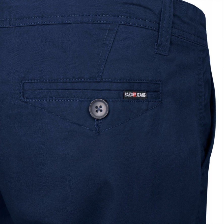 Męskie Szorty, Krótkie Spodenki - Pako Jeans - Granatowe