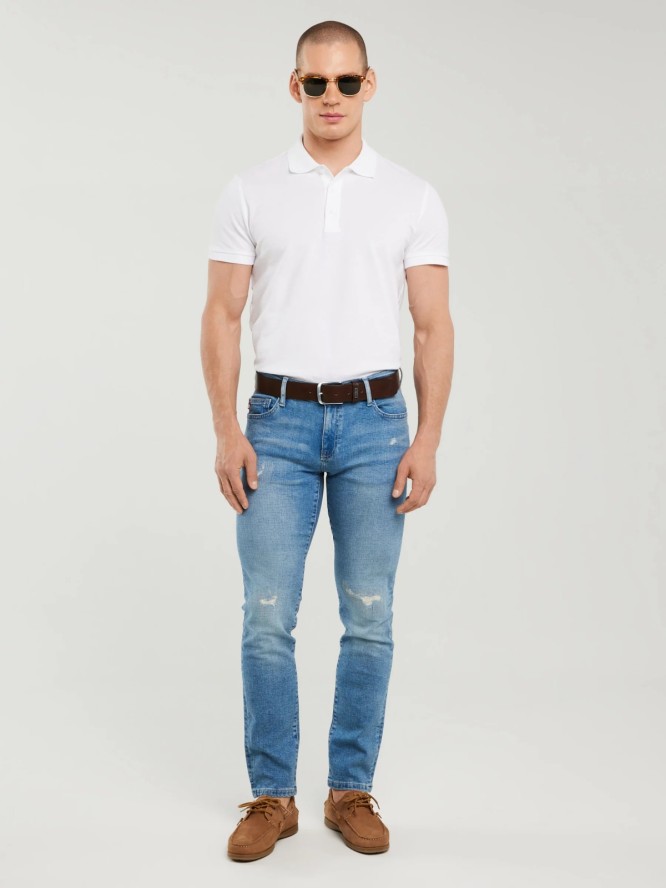 Koszulka męska polo biała Markolinos 101