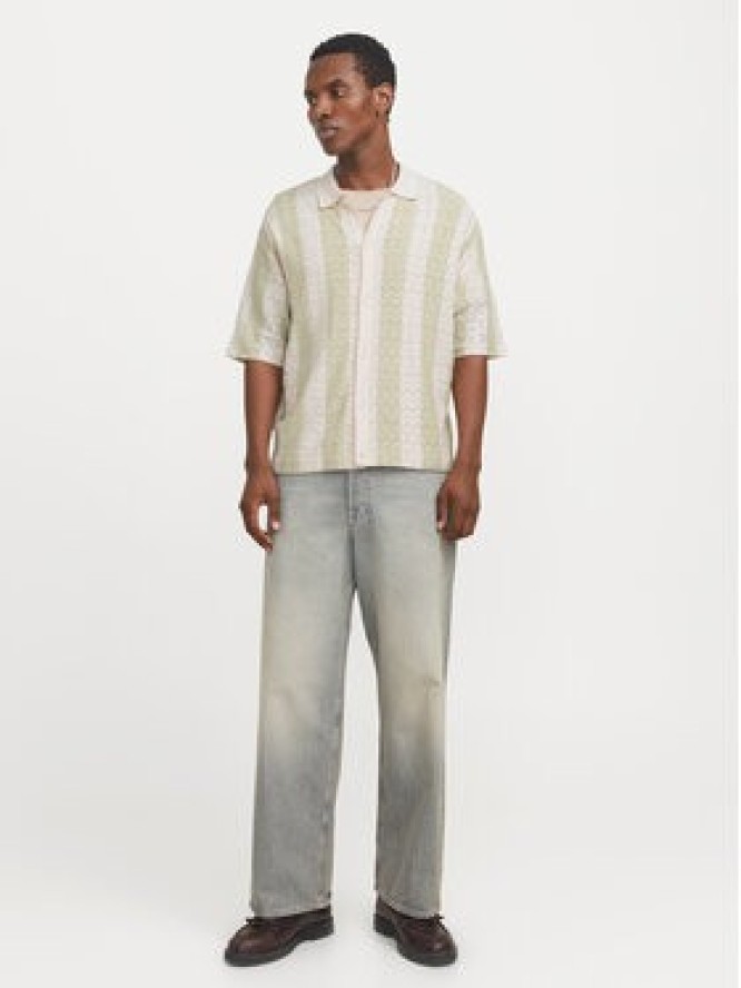 Jack & Jones Koszula Tyler 12272863 Écru Loose Fit