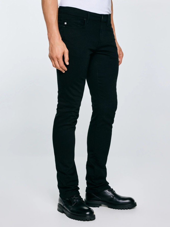 Jeansy męskie dopasowane czarne Terry 915