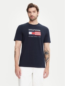 Tommy Hilfiger T-Shirt American Monotype MW0MW39843 Granatowy Regular Fit