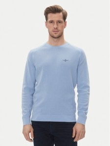 Aeronautica Militare Sweter 251MA1556L560 Błękitny Regular Fit