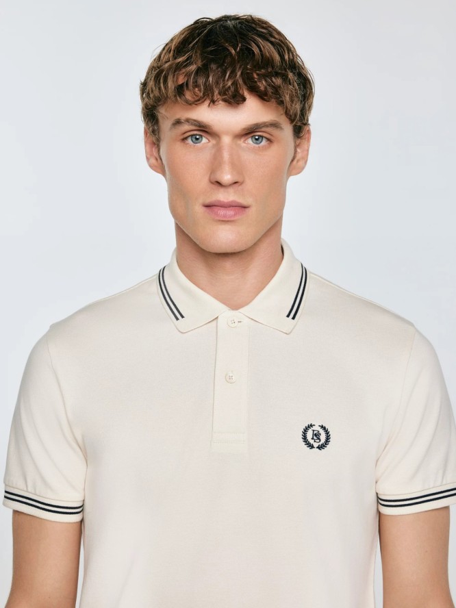 Koszulka męska polo kremowa Poller 103