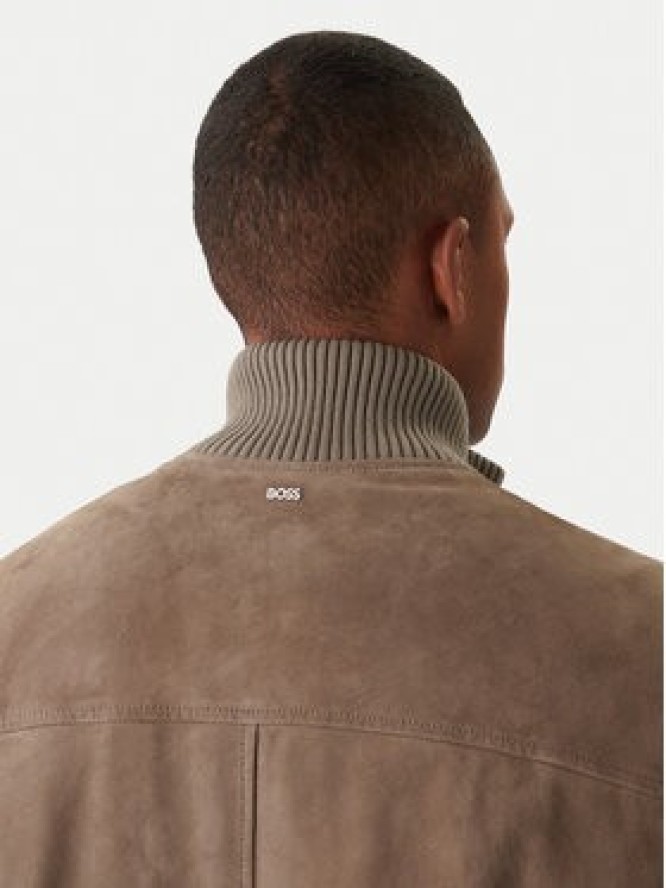 BOSS Kurtka skórzana H-Maparo 50547673 Beżowy Regular Fit