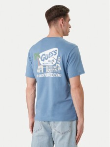 Guess Jeans T-Shirt M6GIC0 K8HM0 Niebieski Regular Fit